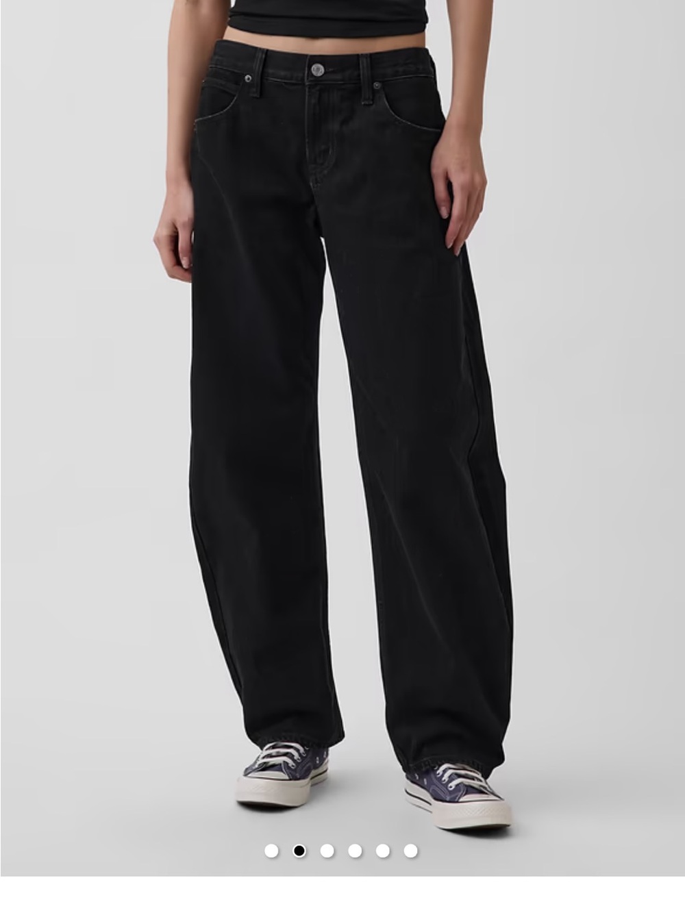 NWOT GAP Women’s Black Low Rise Barrel Jeans